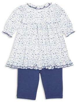 Kissy Kissy Baby's Two-Piece Petit Fleur Pima Cotton Dress & Leggings Set