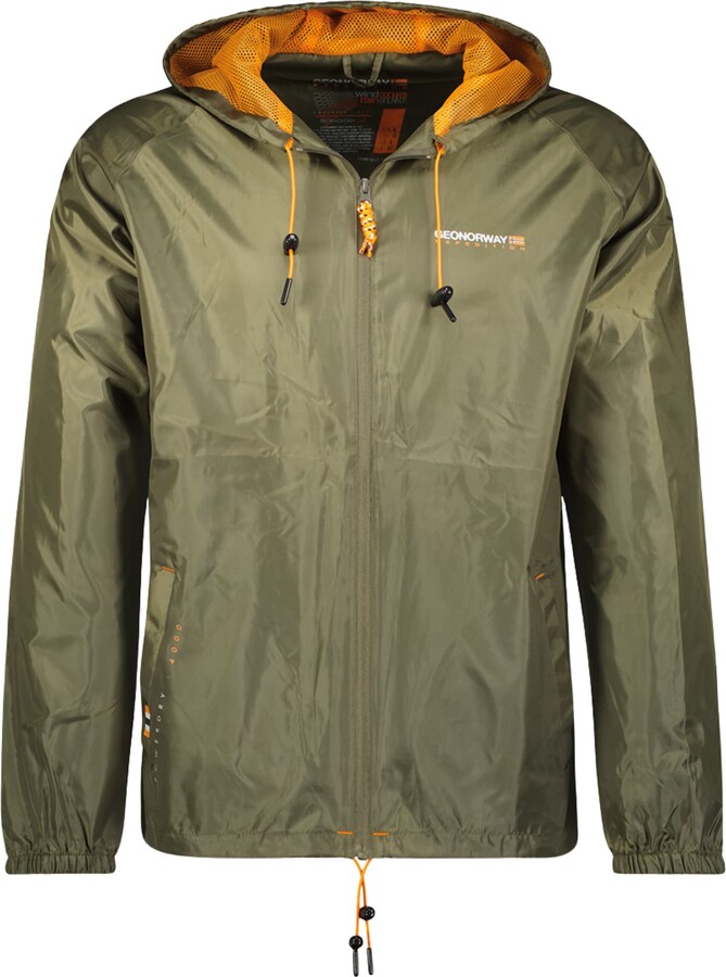 GEO NORWAY SU8223H/GNO Men's Windbreaker Hood Contrast Mesh Jacket ...