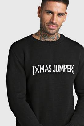 boohoo Slogan Knitted Christmas Jumper
