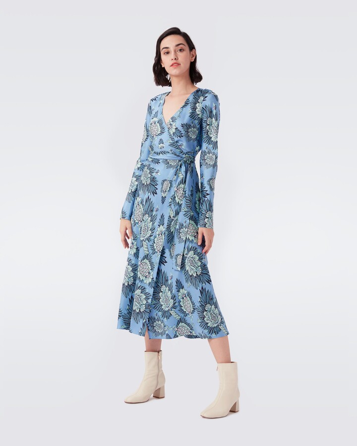 Long- Sleeve Wrap Dress Dvf | Shop the world's largest collection 
