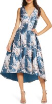 Thumbnail for your product : Eliza J Metallic Floral Jacquard High/Low Dress