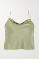 Thumbnail for your product : Alice + Olivia Alice Olivia - Harmon Draped Hammered-satin Camisole - Green
