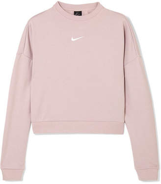 Nike Dry Cropped Cutout French Terry Sweatshirt - Blush