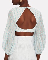 Thumbnail for your product : For Love & Lemons Ruthie Dotted Chiffon Crop Top