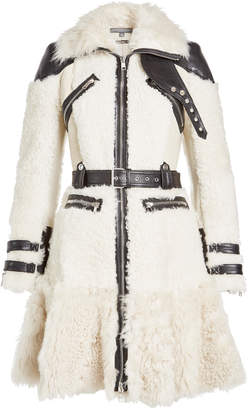 Alexander McQueen Shearling Coat with Leather