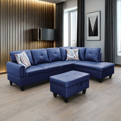 Ebern Designs Nisanur 3 - Piece Upholstered Sectional
