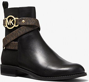 MICHAEL Michael Kors MK Rory Logo and Leather Ankle Boot - ShopStyle