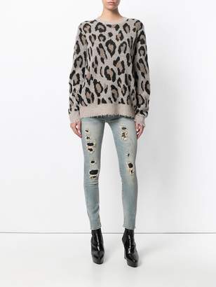 R 13 leopard pattern jumper