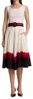 Thumbnail for your product : Samantha Sung Florance Tie-Dye Belted Boatneck Linen Dress