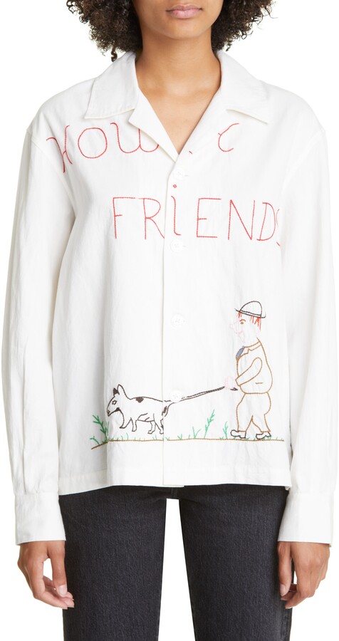 howdy. dot fringe long shirt ホワイト