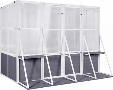 wtressa Greenhouse Wooden Lean To Greenhouses For Outdoors Heavy Duty Walk In Green House For Outside Winter Large Hot House For Sunroom Storage Shed Gard