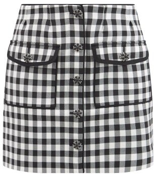 black and white checkered wrap skirt