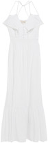 Thumbnail for your product : Vanessa Bruno Picot-trimmed Striped Gauze Maxi Dress