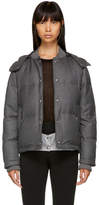 Thumbnail for your product : Thom Browne Grey Down Snap Front Hooded Bomber Jacket