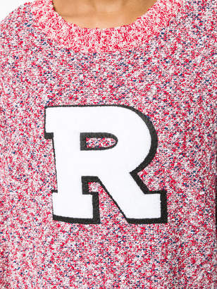 Rag & Bone speckled knit sweater with R appliqué