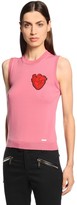 Thumbnail for your product : DSQUARED2 Heart Patched Wool Sleeveless Sweater