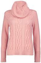 Thumbnail for your product : boohoo Petite Sian Cowl Neck Cable Knit Jumper