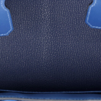Hermes Birkin Sellier Bag Blue Madame with Gold Hardware 25 Blue 2142721