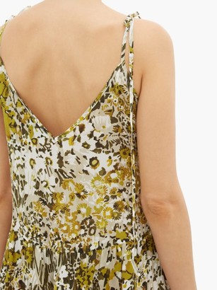 Marios Schwab Missi Tiered Floral-print Silk Dress - Yellow Print