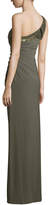 Thumbnail for your product : Mignon Embellished One-Shoulder Draped Gown, Olive