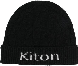 Kiton Logo Intarsia-knit Cashmere Beanie in Green for Men Mens Accessories Ties Save 19% 