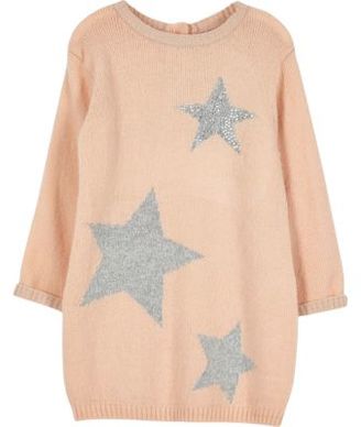 River Island Mini girls pink star knit jumper dress