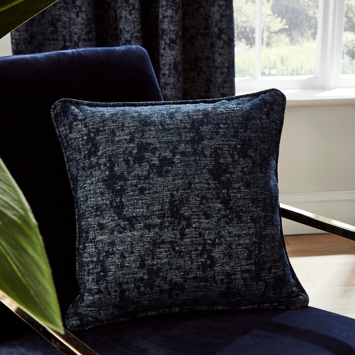 Dunelm Mottled Chenille Cushion Navy ShopStyle