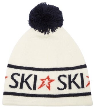 Perfect Moment Ski - Logo-jacquard Wool Beanie Hat - White Navy