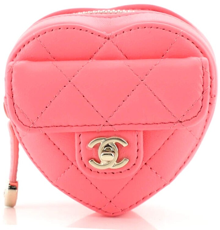 Chanel CC in Love Heart Arm Zip Coin Purse Quilted Lambskin - ShopStyle  Wallets & Card Holders