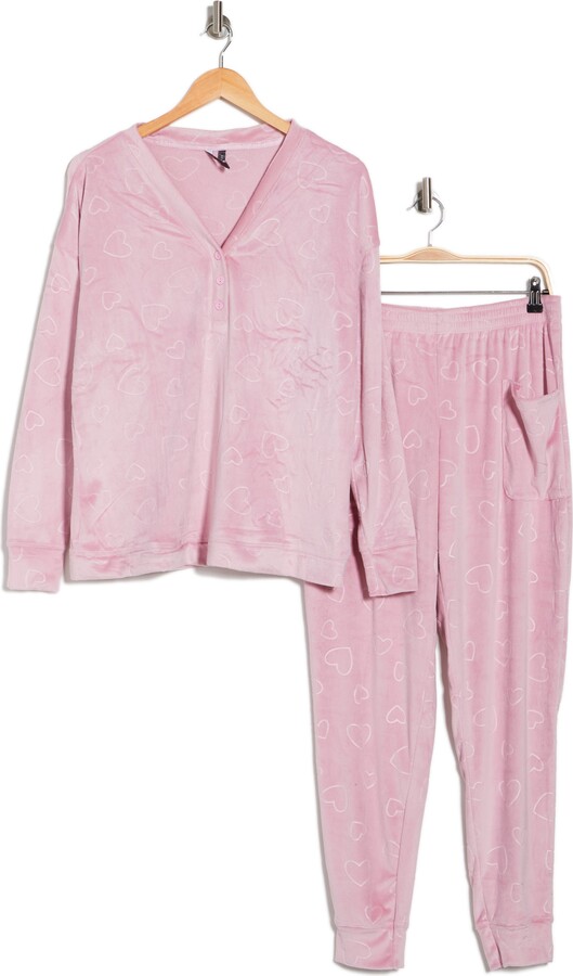 JACLYN Velour 2-Piece Pajama Set - ShopStyle