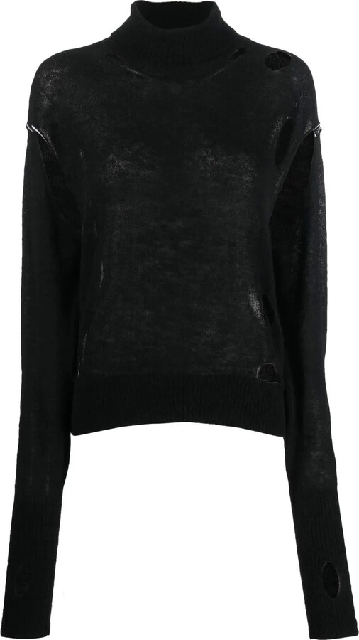 MM6 MAISON MARGIELA Distressed High-Neck Jumper