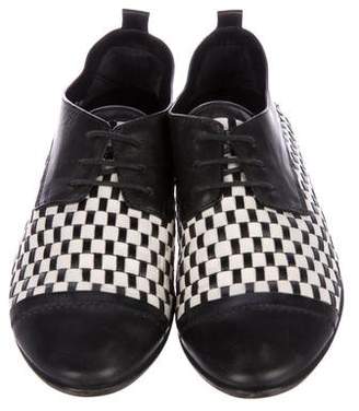 CNC Costume National Woven Leather Oxfords