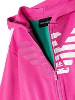 Thumbnail for your product : Emporio Armani Kids Logo Print Hooded Jacket