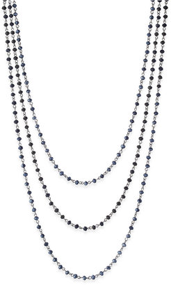 INC International Concepts Silver-tone Jet Stone Triple Layer Necklace, Created for Macy's