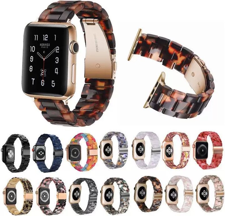 Resin Watch strap for apple watch 6 5 4 band 42mm 38mm transparent correa belt for iwatch 6 series 5 4 3/2 bracelet 44mm 40mm