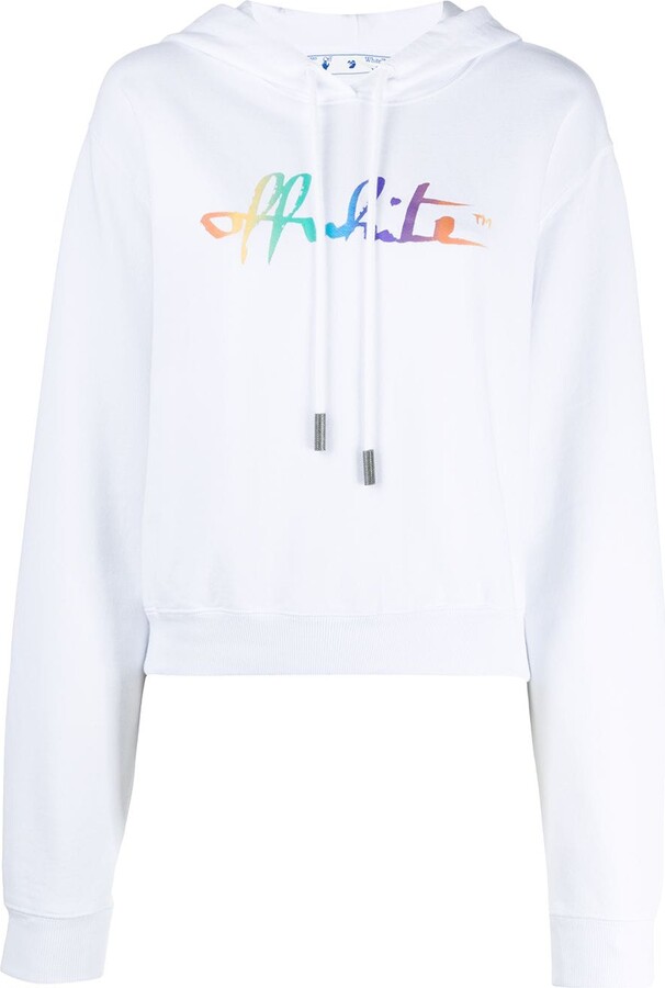 off white women's cropped hoodie
