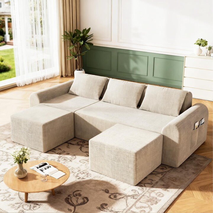 Decofy 2026 New Cloud Boneless Sectional Sofa for Living Room