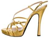 Thumbnail for your product : Pollini Metallic Leather Sandals