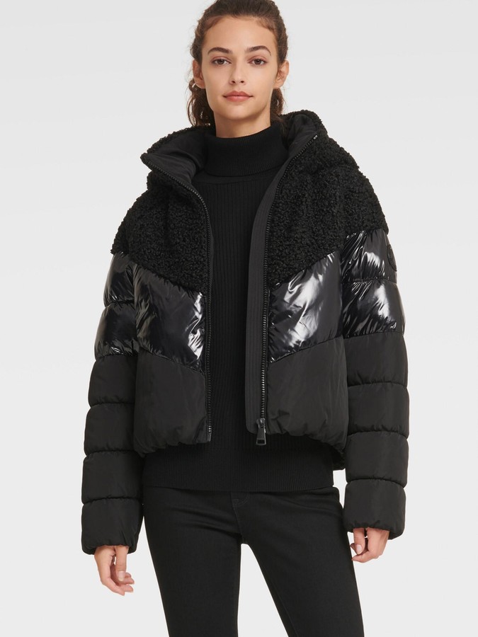 Dkny black puffer Clearance