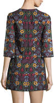 Thumbnail for your product : Alice + Olivia Coley Crewneck Bell-Sleeve Embroidered Dress