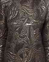 Thumbnail for your product : Les Prairies de Paris 60s Shift Dress with Padded Shoulders in Metallic Brocade