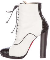 Thumbnail for your product : Christian Louboutin Ponyhair Lace-Up Ankle Boots