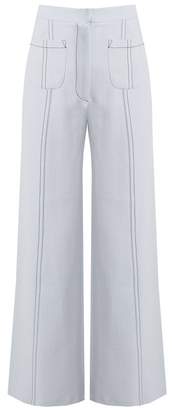 Emilia Wickstead Sally wide-leg cropped crepe trousers