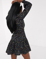 Thumbnail for your product : Wednesday's Girl mini wrap dress with pleated skirt in bright spot