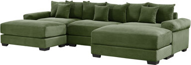 Spacious Comfort Corduroy Velvet Modular Sectional Perfect For Relaxed Living Room Lounging