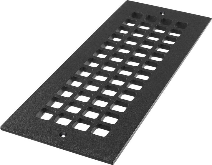 Reggio Registers Square Series 6 in. x 12 in. Aluminum Grille, Black with Mounting Holes