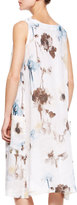 Thumbnail for your product : eskandar Floral Pleated Sleeveless Dress, White