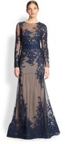 Thumbnail for your product : Marchesa Notte Floral & Lace Mermaid Gown