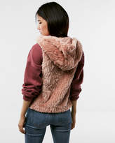 Thumbnail for your product : Express Petite Hooded Faux Fur Vest