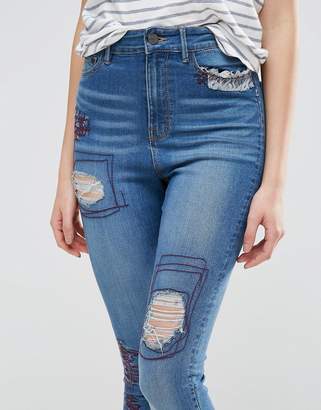 WÅVEN Anika Ripped High Rise Skinny Jeans